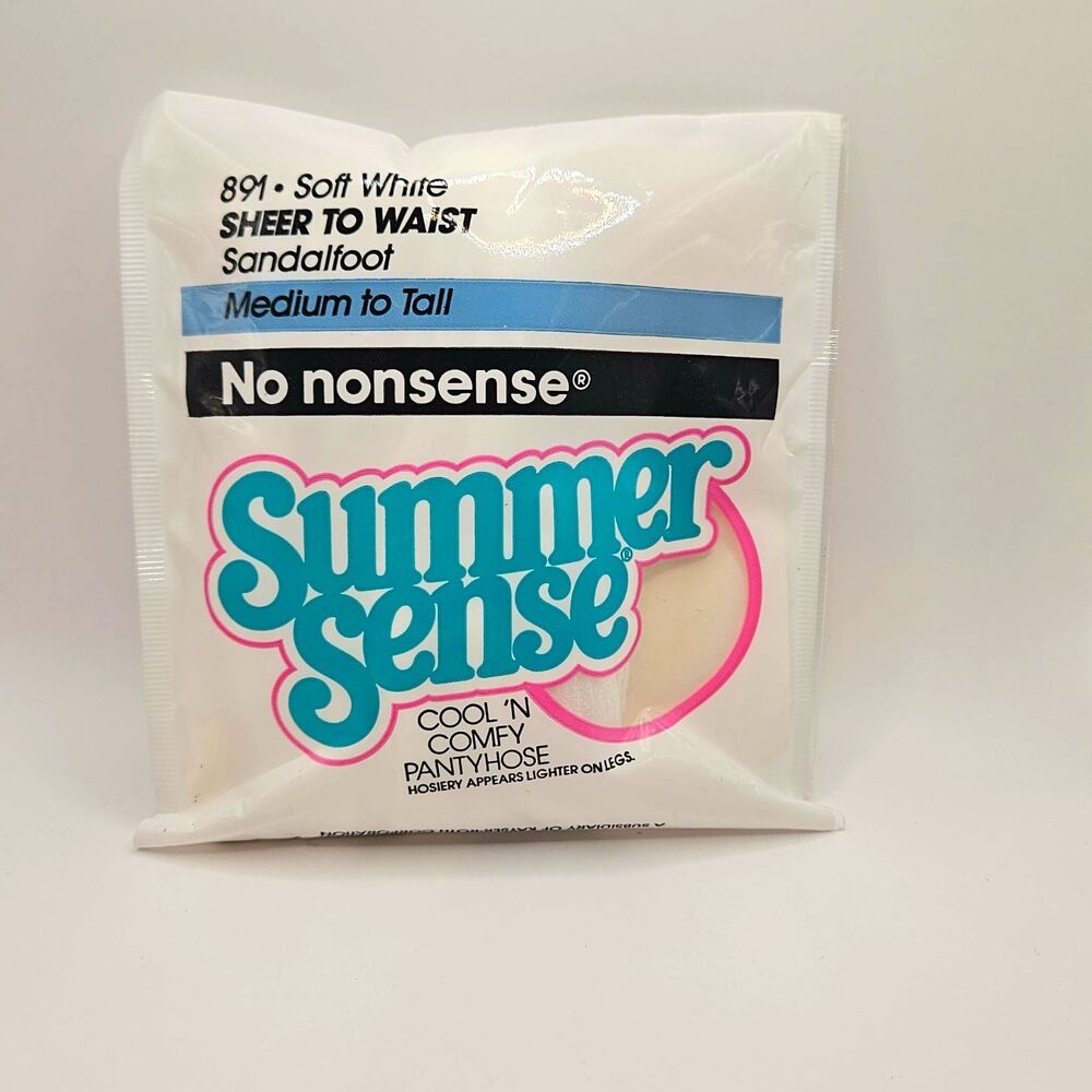 Vintage No Nonsense Sheer To Waist Summer Sense Pantyhose Soft White Med To Tall